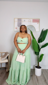 "Show Stopper" Skirt Set (Sage)